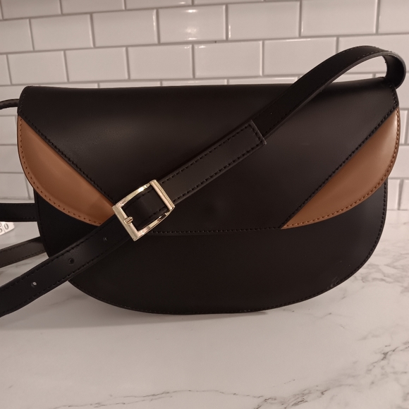 Valentina Fiore Italian leather crossbody saddlebag - Picture 1 of 16